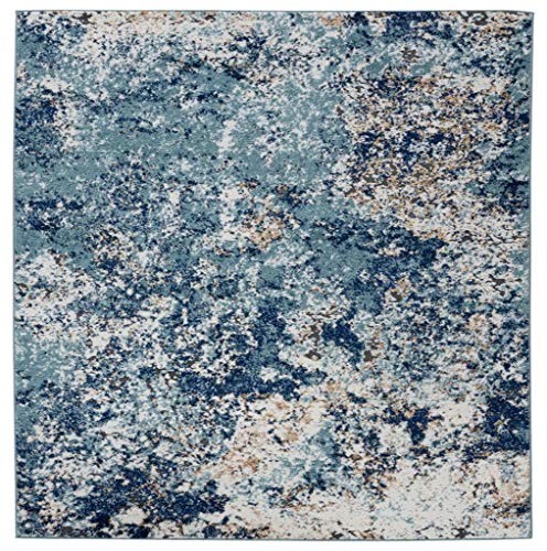 Persian Rugs 6490 Blue 8 x 10 Abstract Modern Area Rug