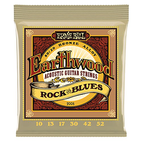 Ernie Ball Earthwood Rock and Blues 80/20 Bronze Acoustic Set with plain G, .010 - .052