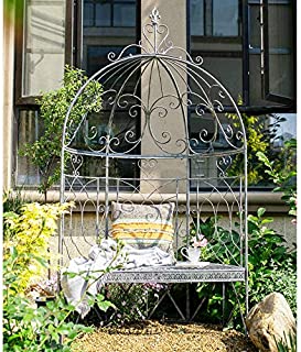 Classic Garden Arch, Garden Arbours with Seats, 119cmx60cmx215cm, Iron Rose Arch for Climbing Plants