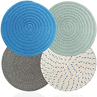 AIFUDA 4 Pcs Cotton Thread Weave Hot Pot Holders, Multi-use Hot Mats Non-Slip Stylish Coasters Insulation Hot Pads Trivet for Cooking and Baking