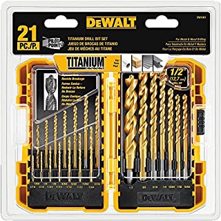 DEWALT Titanium Drill Bit Set, Pilot Point, 21-Piece (DW1361)