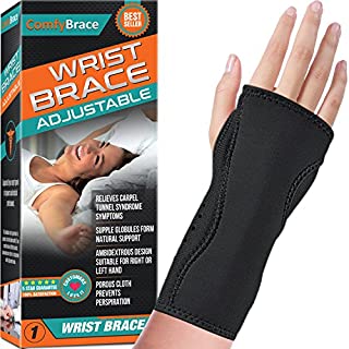 Night Wrist Sleep Support Brace - Fits Both Hands - Cushioned to Help with Carpal Tunnel and Relieve and Treat Wrist Pain,Adjustable, Fitted-ComfyBrace