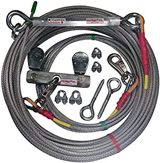 Freedom Aerial Dog Runs Super Heavy Duty (Lead Line Length 10 FT, Aerial Cable 50 FT)