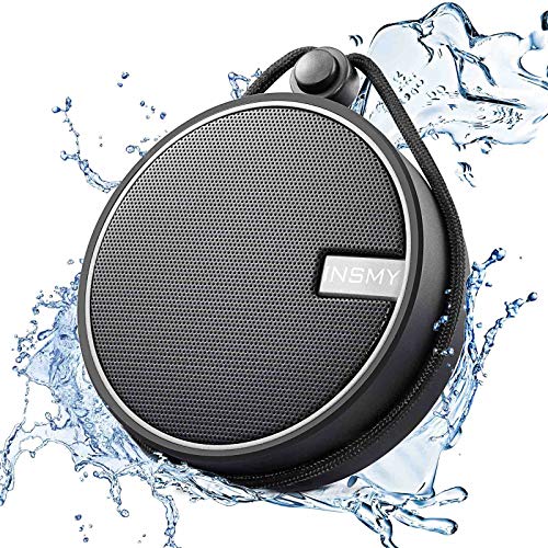 INSMY IPX7 Waterproof Shower Bluetooth Speaker, Portable Wireless Outdoor Speaker with HD Sound, Support TF Card, Suction Cup for Home, Pool, Beach, Boating, Hiking 12H Playtime