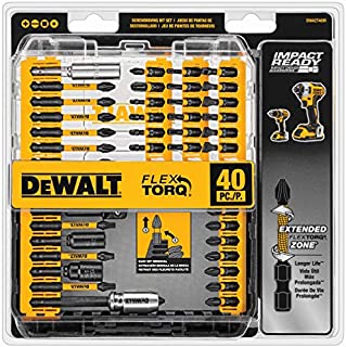 DEWALT Screwdriver Bit Set, Impact Ready, FlexTorq, 40-Piece (DWA2T40IR), Black/Silver Impack Ready FlexTorq Screw Driving Set, 40-Piece