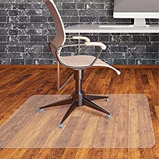 Office Chair Mat for Hardwood Floor by Somolux Computer Desk Swivel Chair PVC Plastic Mat Clear Oversized and Rolling Delivery, Protect Hard Flooring in Home and Office 48 x 36 inches Rectangle