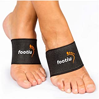 FOOTIU by AZMED - Compression Copper Arch Support Brace - 2 Plantar Fasciitis Sleeves For Pain Relief