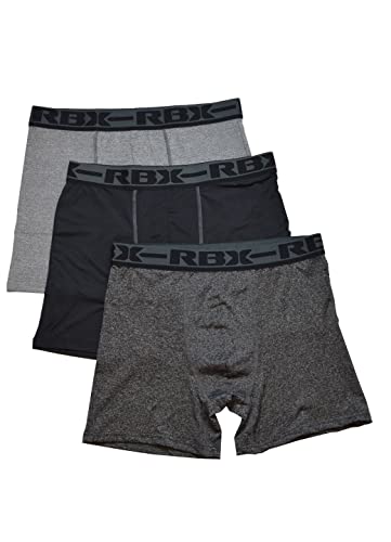 RBX Active Quick Dry 3 Pack Boxer Brief Set Grey Large