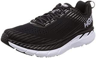 HOKA ONE ONE Men's Clifton 5 Running Shoe Black/White 9