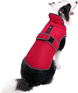 MIGOHI Reflective Waterproof Windproof Dog Coat Cold Weather Warm Dog Jacket Reversible Stormguard Design Winter Dog Vest for Small Medium Large Dogs Red S