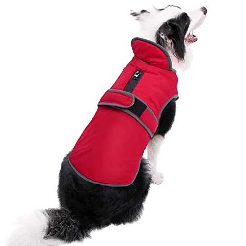 MIGOHI Reflective Waterproof Windproof Dog Coat Cold Weather Warm Dog Jacket Reversible Stormguard Design Winter Dog Vest for Small Medium Large Dogs Red S