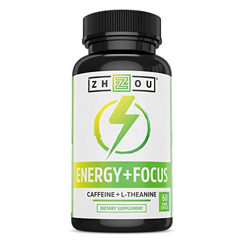 Caffeine with L-Theanine for Smooth Energy & Focus - Focused Energy for Your Mind & Body - No Crash  No Jitters - #1 Nootropic Stack for Cognitive Performance - Veggie Capsules