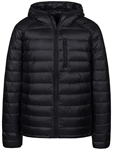 Wantdo Men's Packable Insulated Light Weight Hooded Puffer Down Jacket