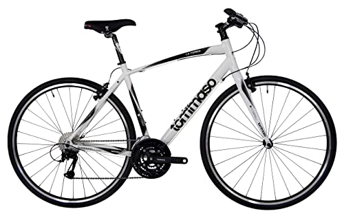 Tommaso La Forma Lightweight Aluminum Hybrid Bike -White/Black - Medium