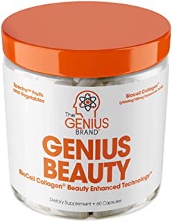 Genius Beauty - Hair Skin and Nails Vitamins + Detox Cleanse + Anti Aging Antioxidant Supplement