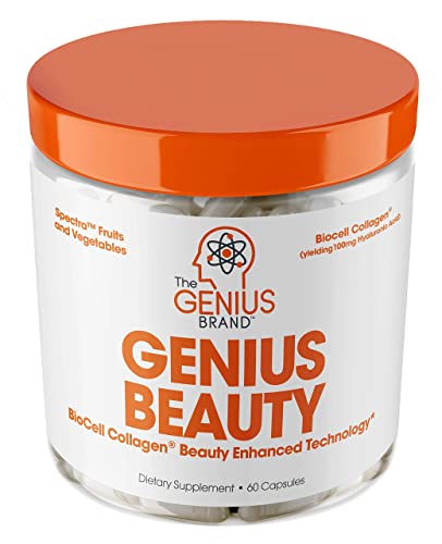 Genius Beauty - Hair Skin and Nails Vitamins + Detox Cleanse + Anti Aging Antioxidant Supplement