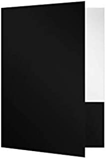 9 x 12 Presentation Folders in 14 pt. Black with 2 Pockets, Holder for Standard 8 1/2 x 11 Paper, Professional Documents, Brochures, School Reports, 25 Pack (Black)