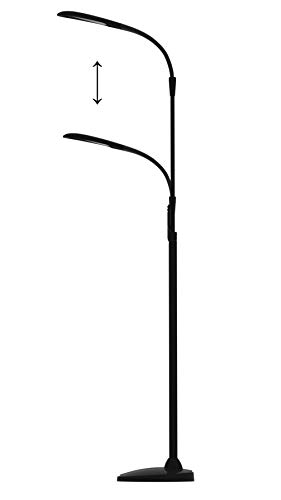 Stella Lighting Stella SKY TWO Floor Light (Black) | Low Vision Macular Degeneration, Hobby, Arts and Crafts LED Task Lamp | Natural Sunlight Mode