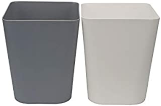 Feiupe 1.6 Gallon Small Trash Can Wastebasket for Kitchen Office Bathroom,Pack of 2(1.6 Gallon(2 Pack), White+Gray)