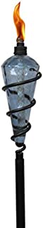 TIKI Brand 64-inch Swirl Metal Torch with Blue Bubble Glass Head