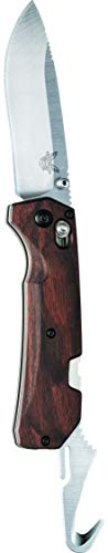 Benchmade - Grizzly Creek 15060-2 Knife, Drop-Point Blade, Plain Edge, Satin Finish, Wood Handle