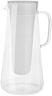 LifeStraw Home 7-Cup Glass Water Filter Pitcher Tested to Protect Against Bacteria, Parasites, Microplastics, Lead, Mercury, and a Variety of Chemicals (White)