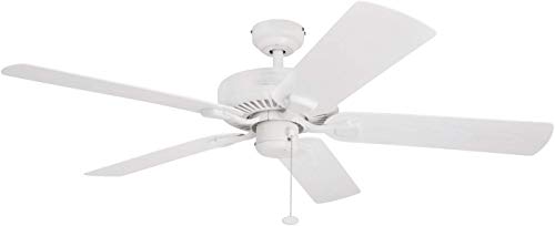 Honeywell Belmar 52-Inch Indoor/Outdoor Ceiling Fan, Five Damp Rated Fan Blades, White