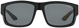 Arnette Men's AN4221 Grifter Rectangular Sunglasses, Black/Polarized Grey, 62 mm