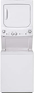 GE GUD27ESSMWW Unitized Spacemaker 3.8 Washer with Stainless Steel Basket and 5.9 Cu. Ft. Capacity Electric Dryer, White