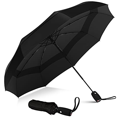 Repel Umbrella Windproof Travel Umbrella - Compact, Light, Automatic, Strong and Portable - Wind Resistant, Small Folding Backpack Umbrella for Rain - Men and Women