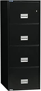 Phoenix Vertical 25 inch 4-Drawer Legal Fireproof File Cabinet with Water Seal, Black