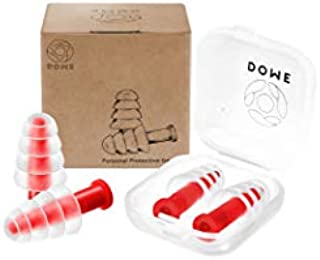 Dome Reusable Silicone Ear Plugs - Waterproof NRR 27dB Noise Cancelling Earplugs for Swimming, Studying, Sleeping, Working, Medical Grade Ear Protection for Gun Range - 2 Pairs RED