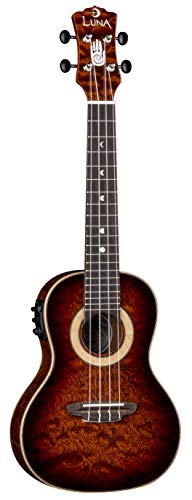 Luna Guitars 15th Anniversary, 4-String Concert Acoustic/Electric Ukulele with Case (UKE15THC)