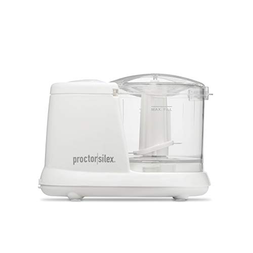 Proctor Silex Durable Mini Food Processor & Vegetable Chopper to Chop, Puree & Emulsify, 1.5 Cup, White