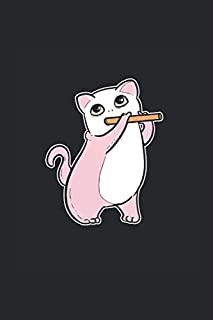 Cat Flute Cat Owner Journal: Funny College Ruled Notebook If You Love Cats And Flutes. Cool Journal For Coworkers And Students, Sketches, Ideas And To-Do Lists