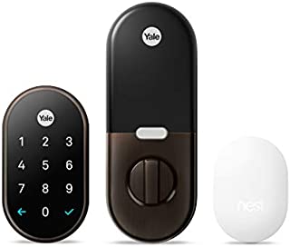 Google Nest x Yale Lock - Tamper-Proof Smart Lock for Keyless Entry - Keypad Deadbolt Lock for Front Door - Works with Nest Secure Alarm System - Oil Rubbed Bronze