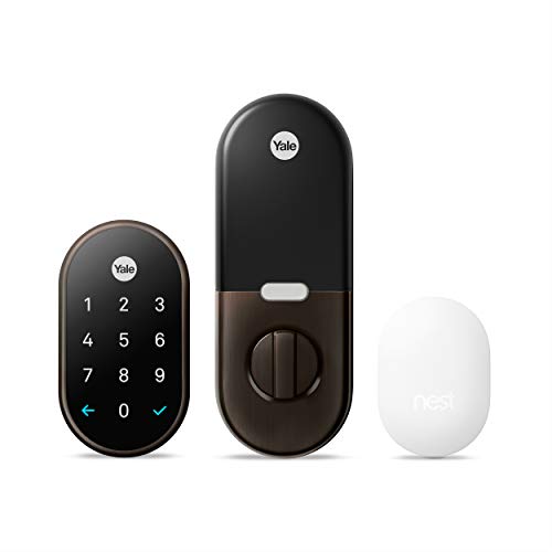 Google Nest x Yale Lock - Tamper-Proof Smart Lock for Keyless Entry - Keypad Deadbolt Lock for Front Door - Works with Nest Secure Alarm System - Oil Rubbed Bronze