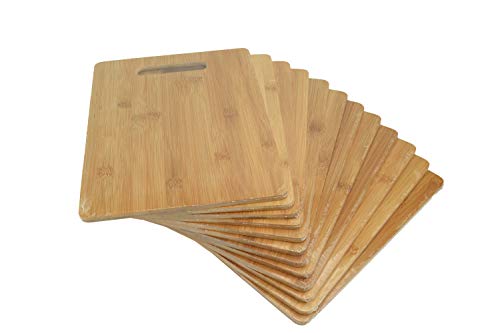 Bulk Plain Bamboo Cutting Board (Set of 12) | For Customized, Personalized Engraving Purpose | Wholesale Premium Bamboo Board (Rectangular 12