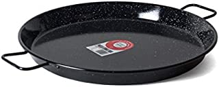 Garcima 18-Inch Enameled Steel Paella Pan, 46cm, Medium, Black