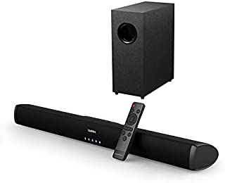 Sound Bar with Subwoofers, Saiyin Sound Bars for TV Ultra Slim 24 Inch Wired & Wireless Bluetooth 5.0 Connection, 2.1 Channel TV Speakers Surround Sound System