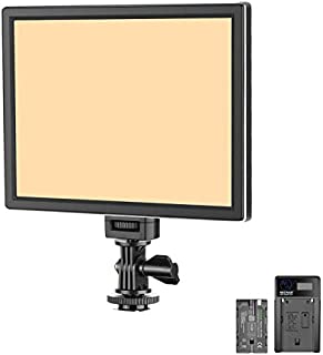 Neewer T100 Softer SMD LED Video Light Lighting Kit: Bi-Color 3200K-5600K Dimmable Ultra Thin LED Panel with 2600mAh Li-ion Battery and USB Charger for Children Portrait Product Studio Photography