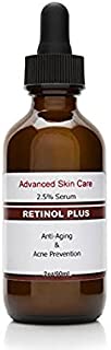 Retinol Cream 2.5% (2.oz bottle) with Vitamin C Serum 20%, Salicylic Acid 2%, 3.5% Niacinamide B3, 10% MSM and Tea Tree Oil - Anti Aging and Skin Clearing Serum Acne, Best Retinol serum for face