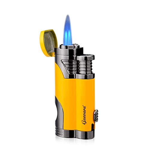 GUEVARA Butane Torch Lighter with Punch Windproof Double Jet Lighters