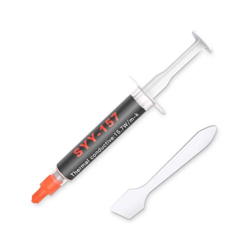 Thermal Paste, SYY 2 Grams CPU Paste Thermal Compound Paste Heatsink for IC/Processor/CPU/All Coolers, Carbon Based High Performance, Thermal Interface Material, CPU Thermal Paste