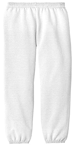 Joe's USA - Youth Soft and Cozy white sweatpants kids M(10-12)