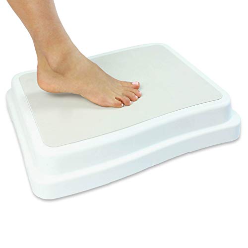 Vive Bath Step (4 inch) - Slip Resistant Shower Stepping Stool - Elevated Bathroom Safety Aid for Handicap, Elderly Seniors Entering, Exiting Bathtub - Nonslip Heavy Duty Bathtub, Bed, Kitchen