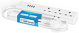 Meross Smart Power Strip Compatible with HomeKit, Alexa, Google Assistant Voice Control with 3 AC Outlets and 4 USB Ports Wi-Fi Surge Protector Compatible with SmartThigns Remote Control