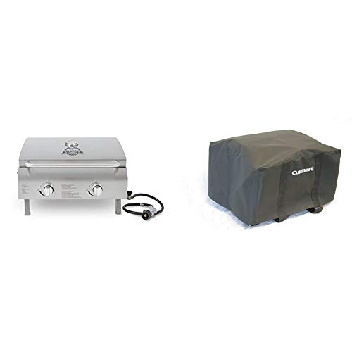 Pit Boss Grills 75275 Stainless Steel Two-Burner Portable Grill & Cuisinart CGC-19 VersaStand Grill Tote Cover