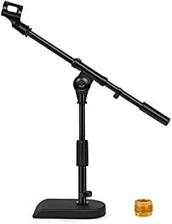 InnoGear Adjustable Desk Microphone Stand, Weighted Base with Soft Grip Twist Clutch, Boom Arm, 3/8