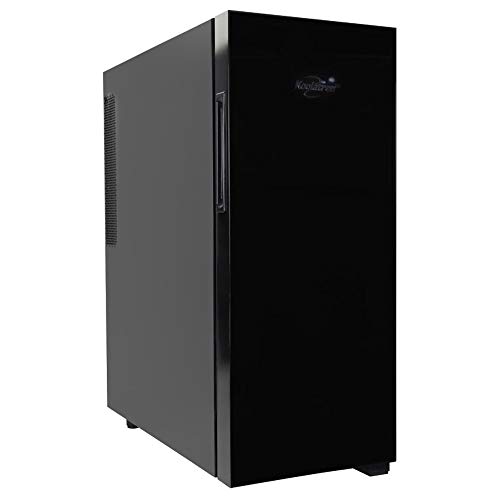 Koolatron WC12DZ Dual Zone Thermoelectric Cooler 12 Bottle Capacity with Digital Temperature Controls-Wine Cellar with Quiet Cooling Power and 4 Removable Shelves, Black/Silver